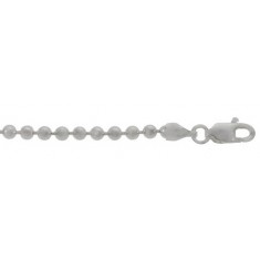 2.5mm Beaded Chain, 16" - 36" Length, Sterling Silver